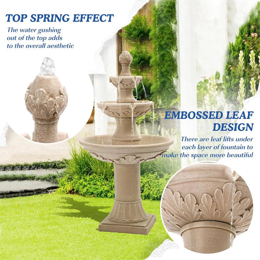 Large Cascading Resin Floor Standing Water Fountain With Pump