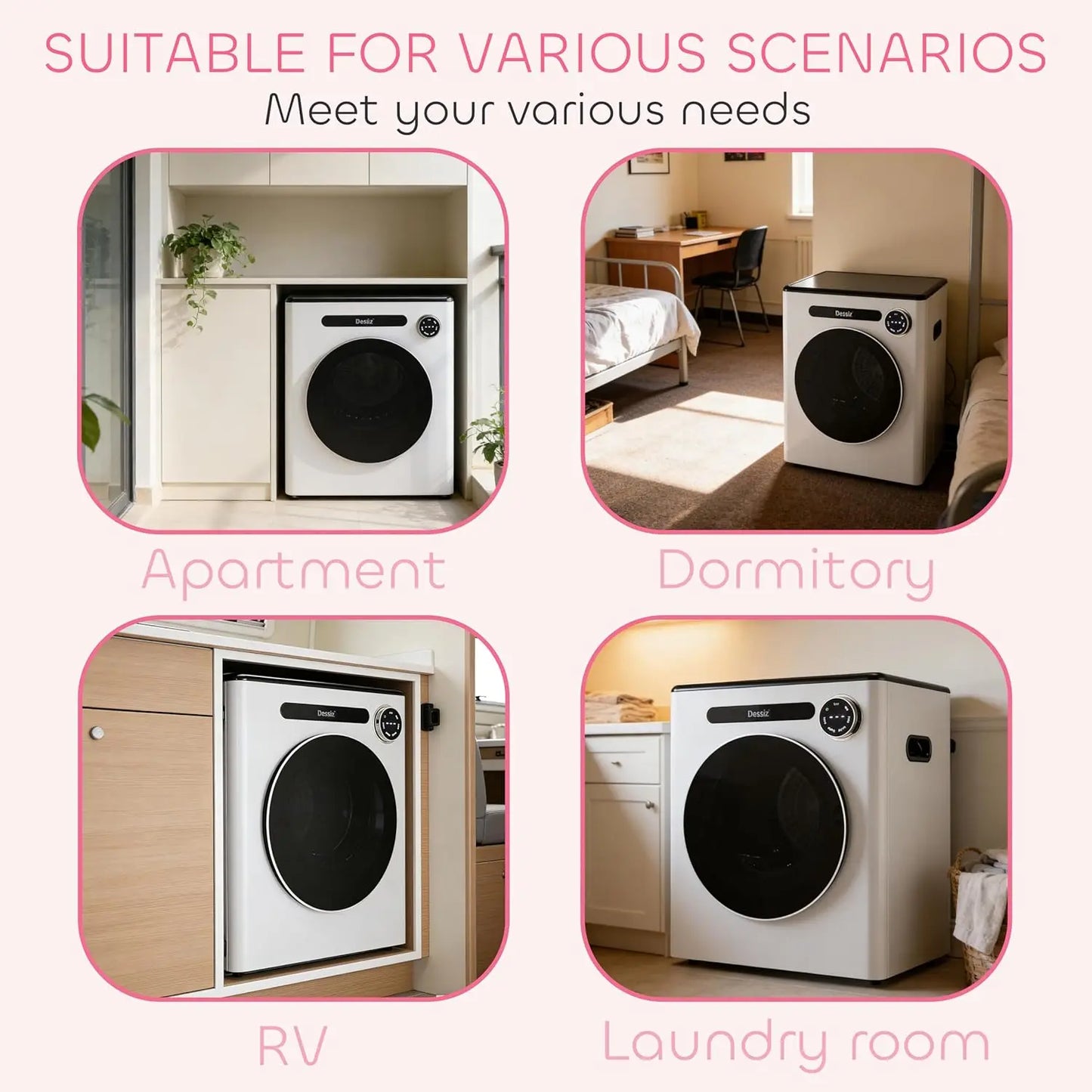 Compact Portable Laundry Clothes Dryer Front Load Stainless Steel