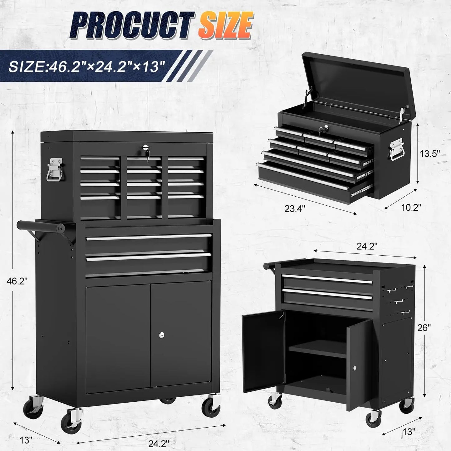 Rolling Tool Chest with Wheels