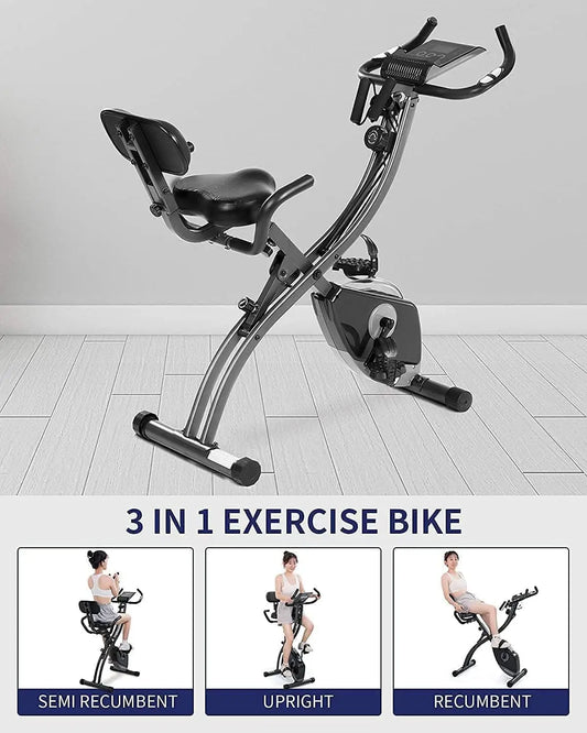 Magnetic Upright Stationary Bike with Pulse Sensor LCD Monitor