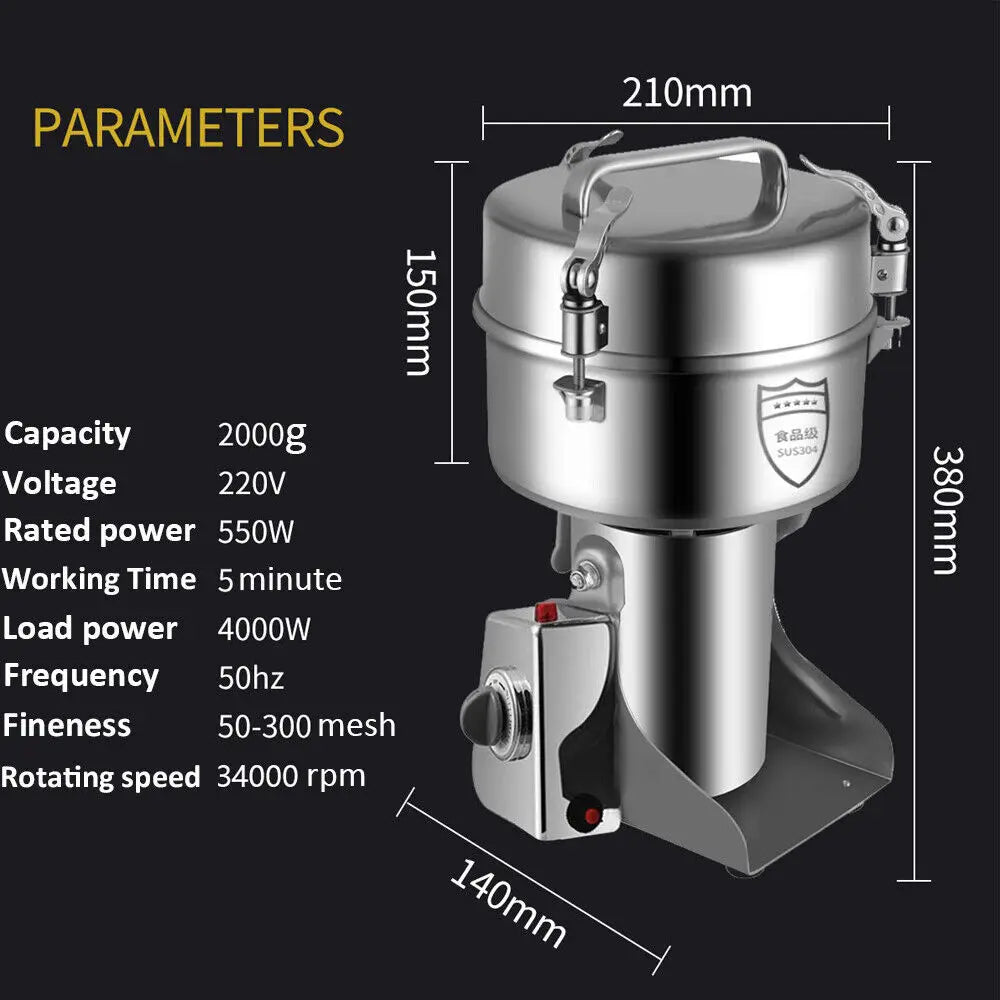 Stainless Steel Electric Grain Mill Grinder