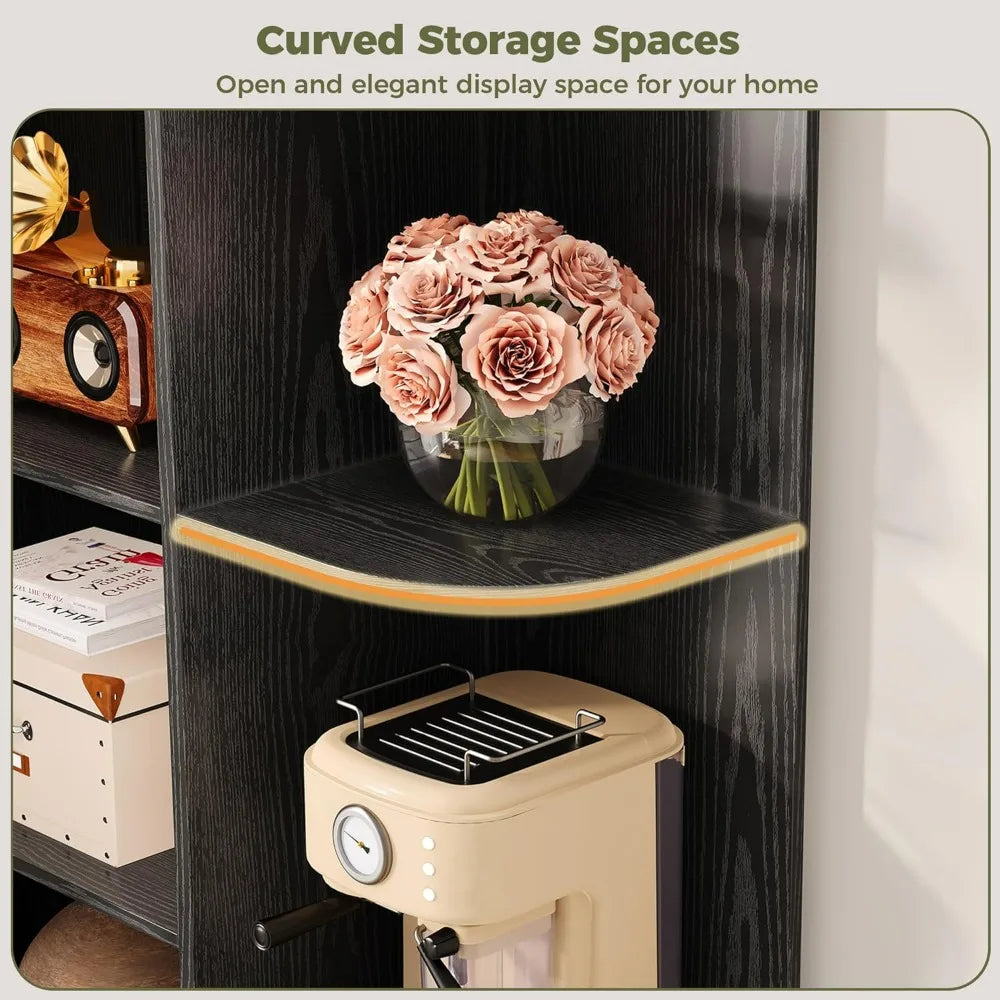 10 Open Shelves and 2 Drawers L-Shaped Corner Bookshelf