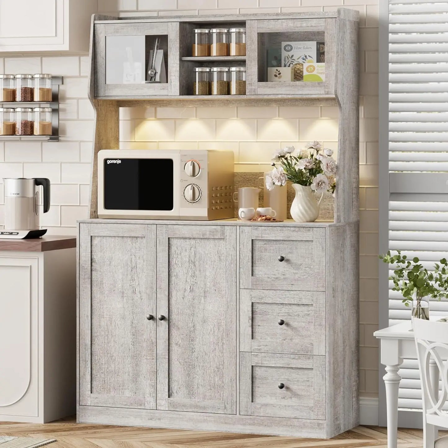 Tall Kitchen Pantry Cabinet with Adjustable Shelves