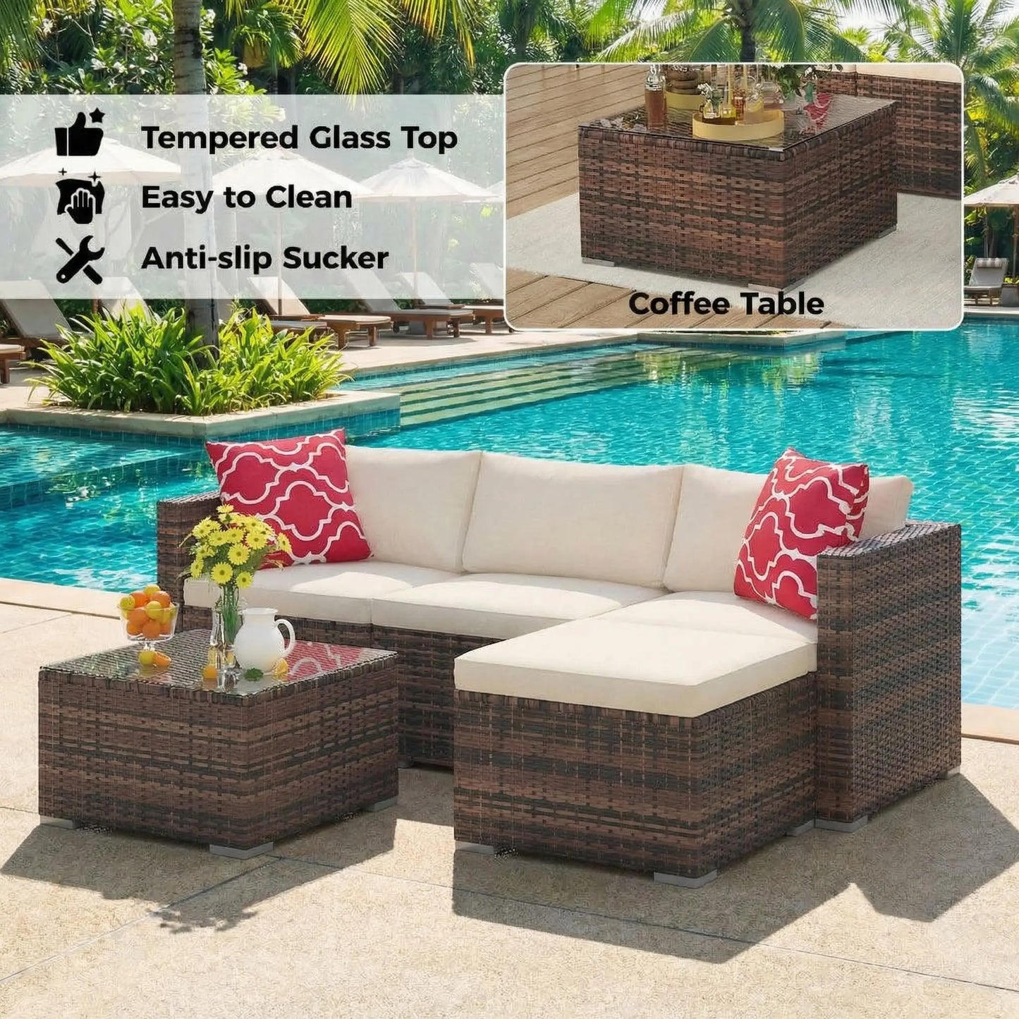 All Weather Wicker Patio Furniture Set