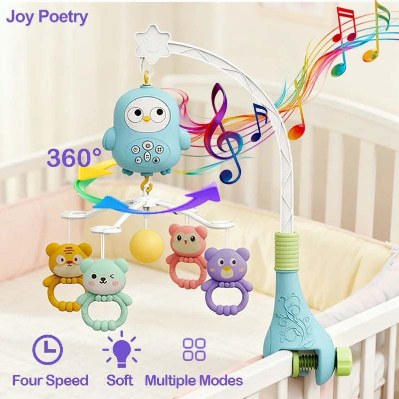 Musical Crib Mobile for Baby with Soft Night Light & Multi-Soothing Modes