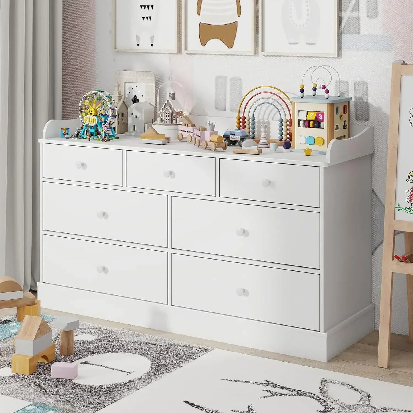 Dresser Cabinet with Changing Table for Nursery