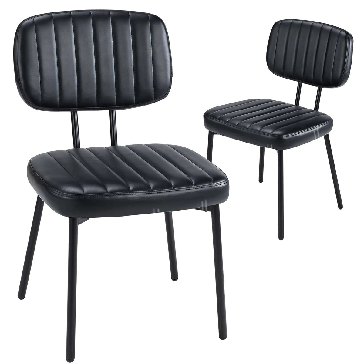 Ergonomic Lumbar Support PU Leather Foam Sponge Cushion Seat and Metal Legs