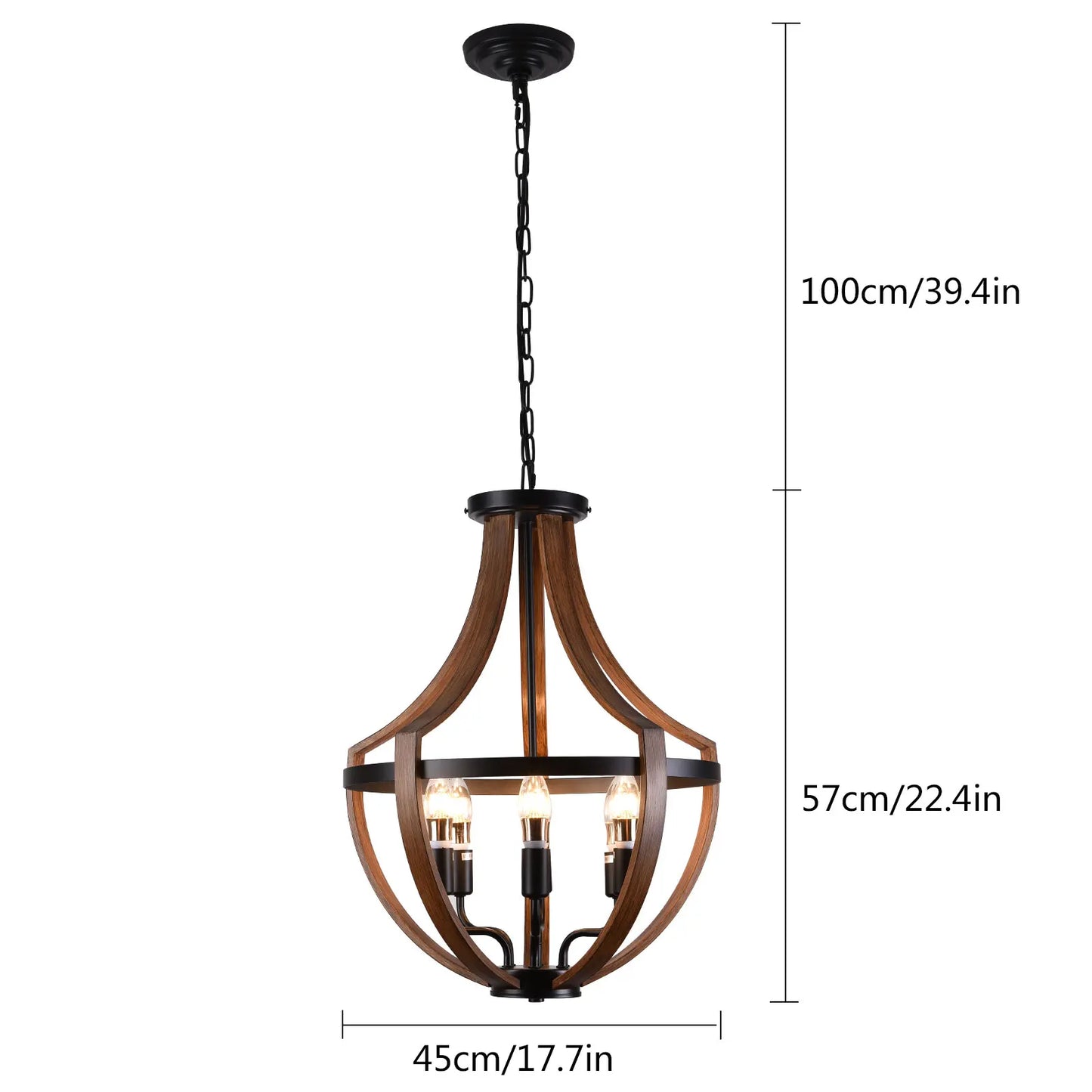 Modern Rustic Wooden Pendant Light Fixture