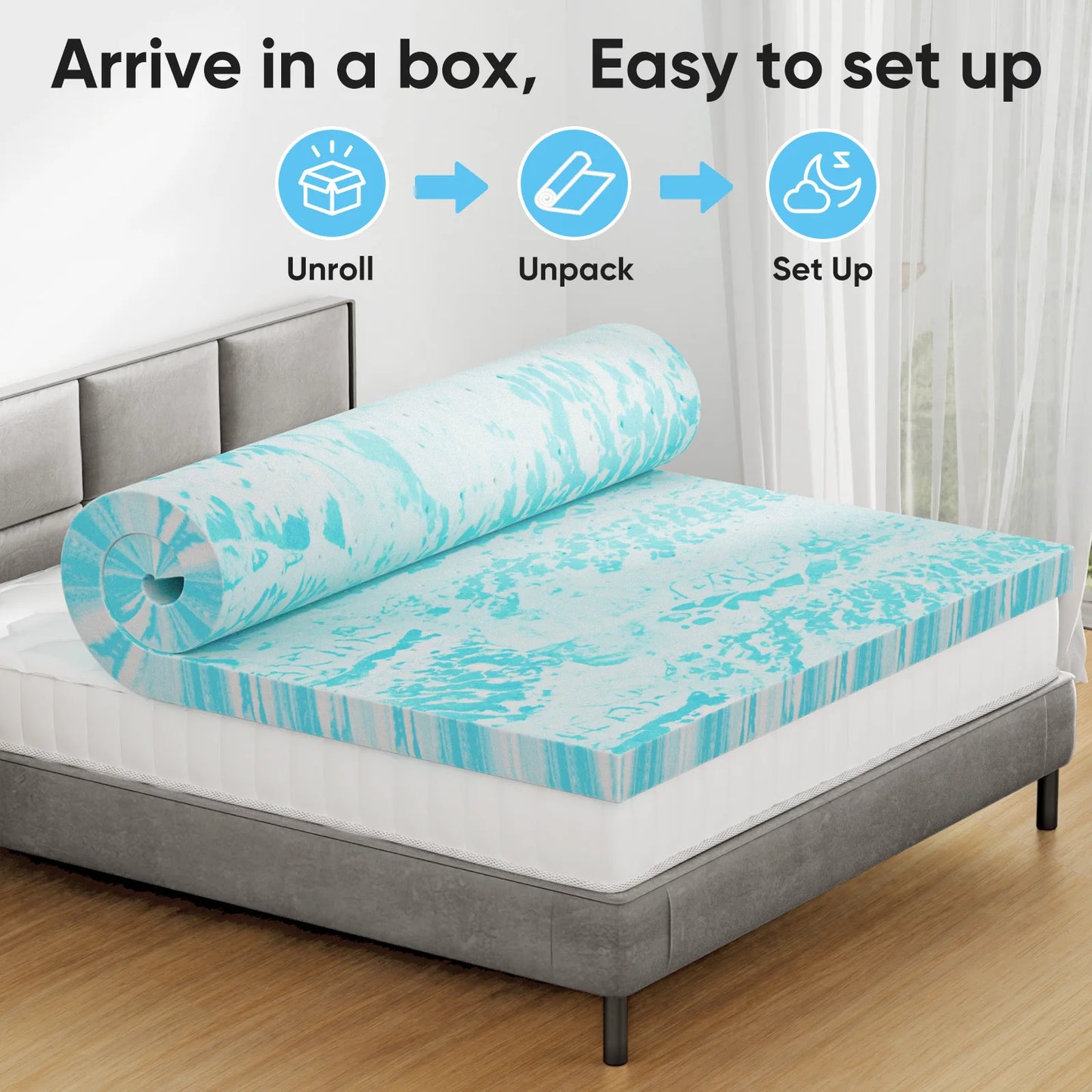 Gel Memory Foam Mattress Topper