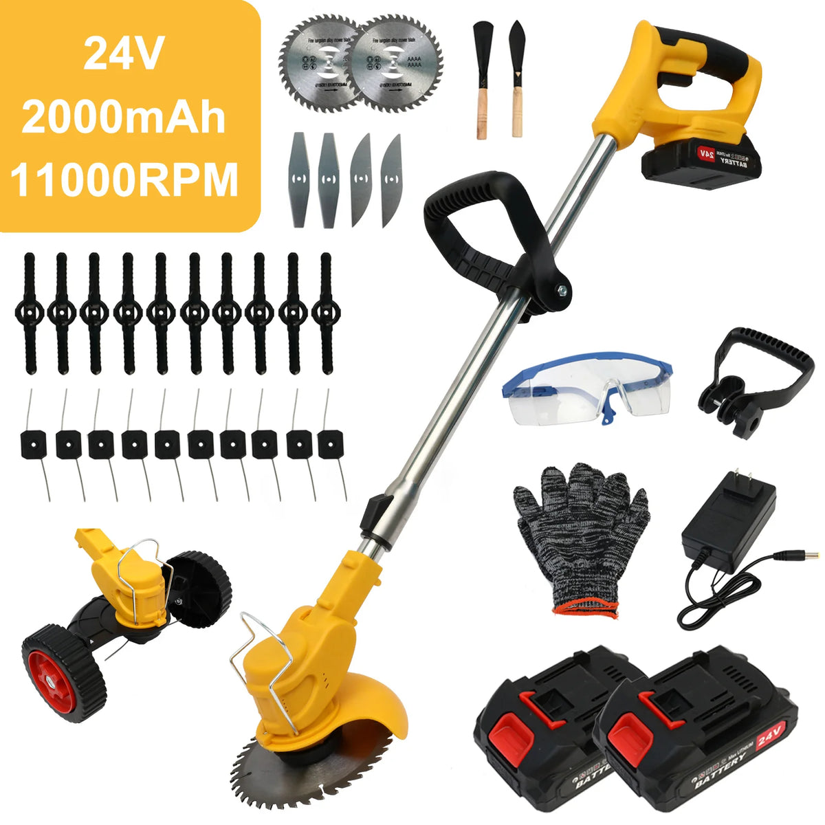 Electric Lawn Mower - Cordless Grass Trimmer