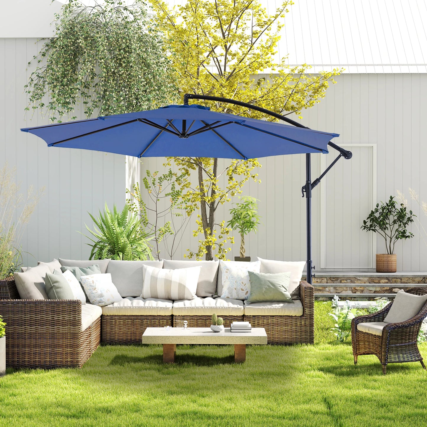 Outdoor Patio Umbrella Hanging Cantilever with Easy Tilt