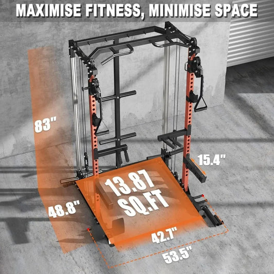 Multi-Function Squat Rack w/ Cable Crossover