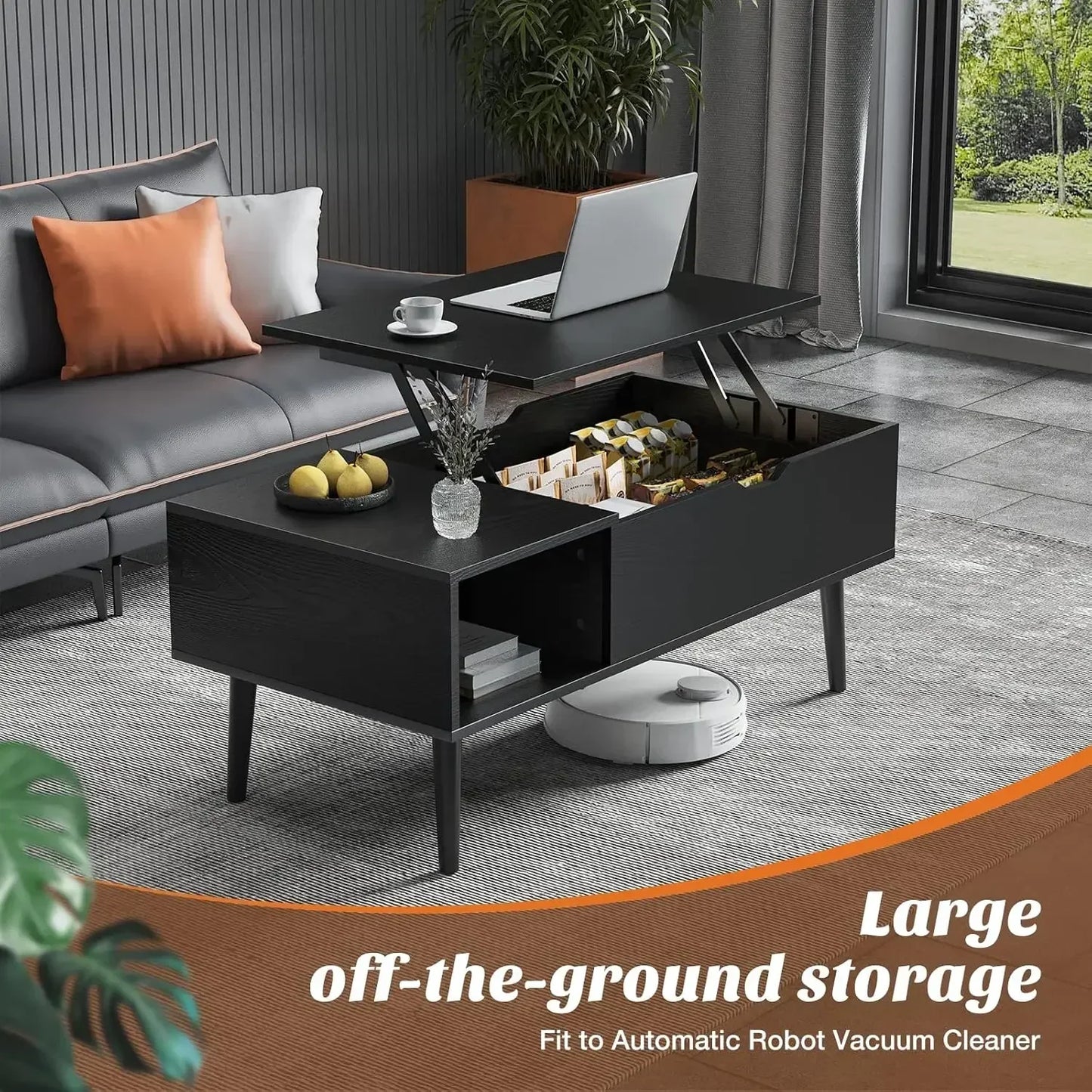 Small Rising Wooden Coffee Table