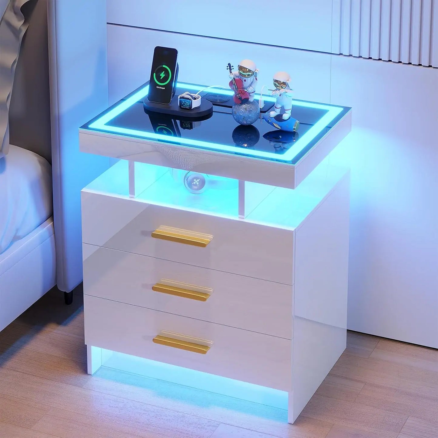 LED High Gloss Nightstand