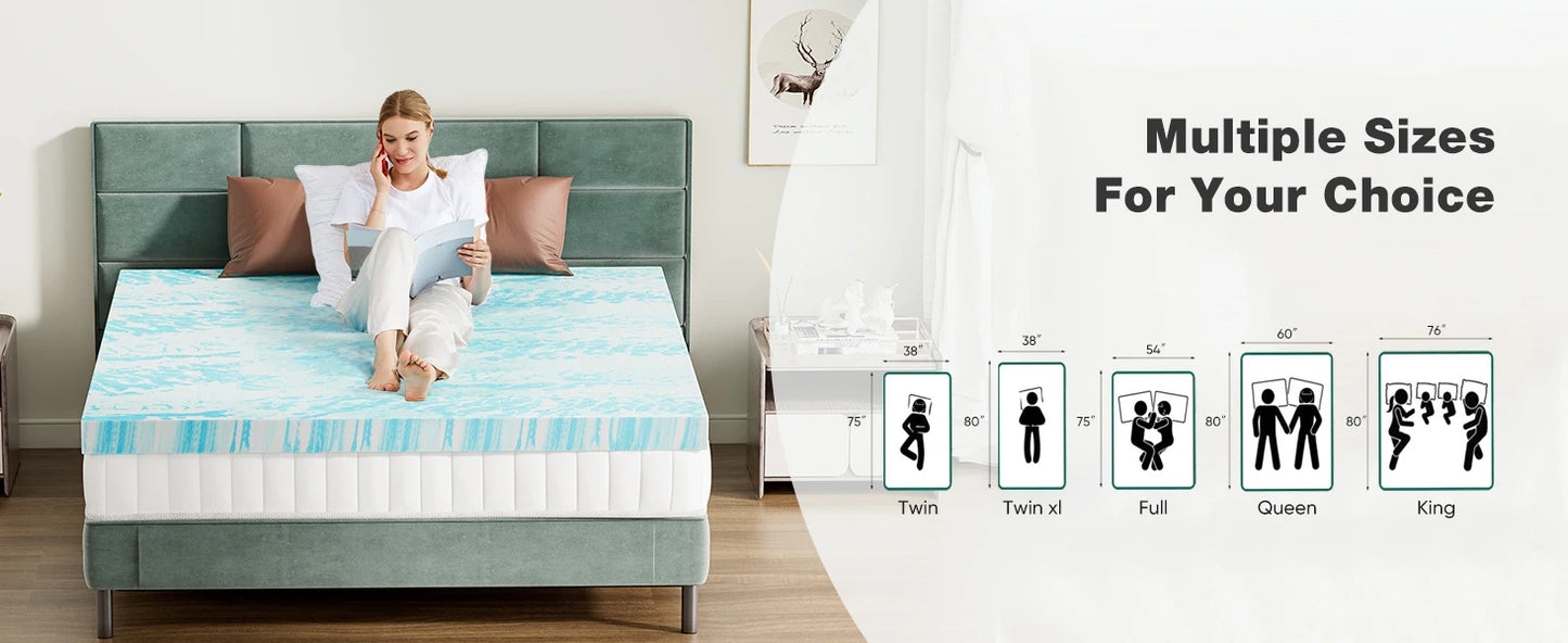 Gel Memory Foam Mattress Topper