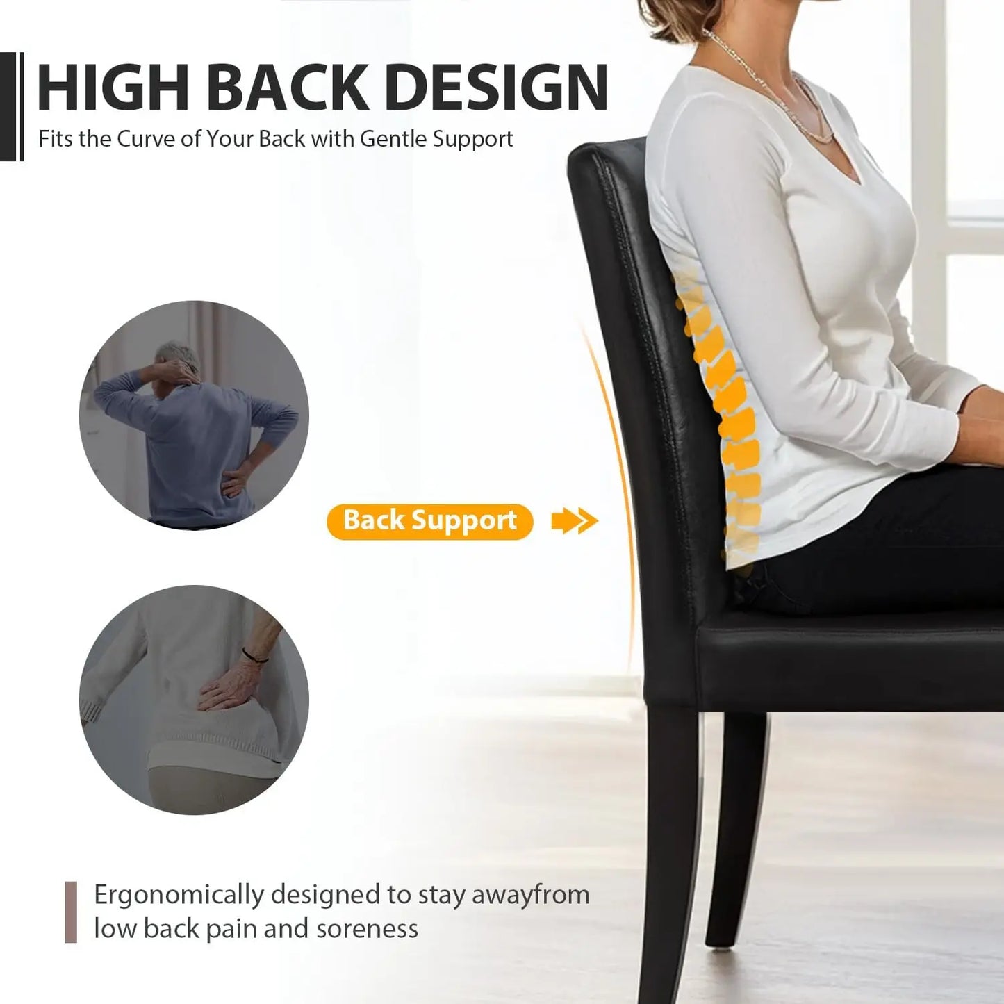 PU Cushion Chairs with Waterproof Surface and Wood Legs