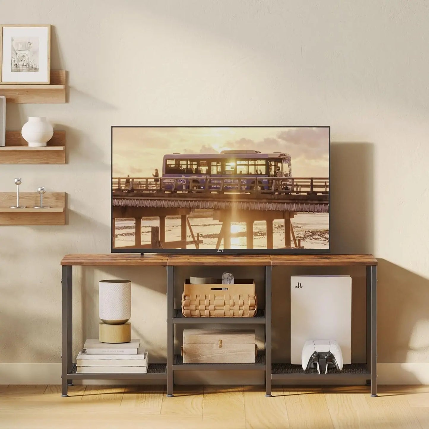 Entertainment Center with  Open Shelves