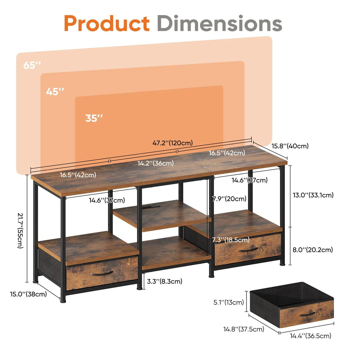 Tv Stand For Up To 75 Inch TV Entertainment Center
