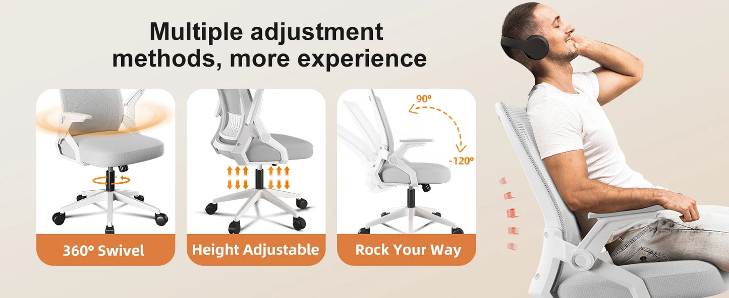Ergonomic Computer Chair Flip-up Armrests