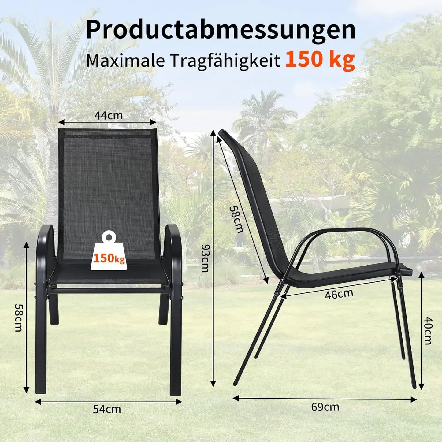 Folding High Back Balcony Garden Chairs