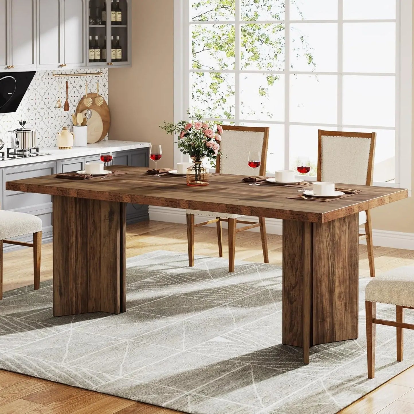 Rectangular Spacious Dining Tabletop