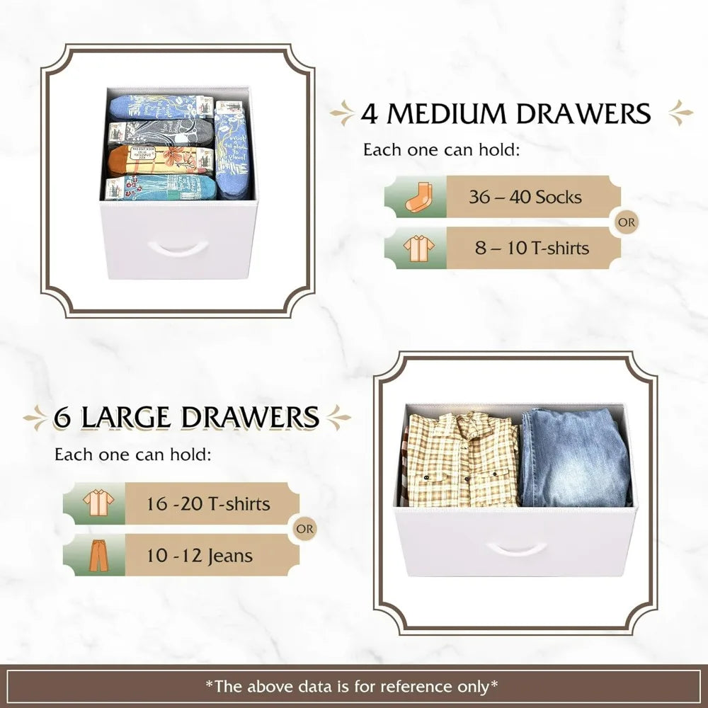 Fabric Dresser Tall Storage Organizer Unit
