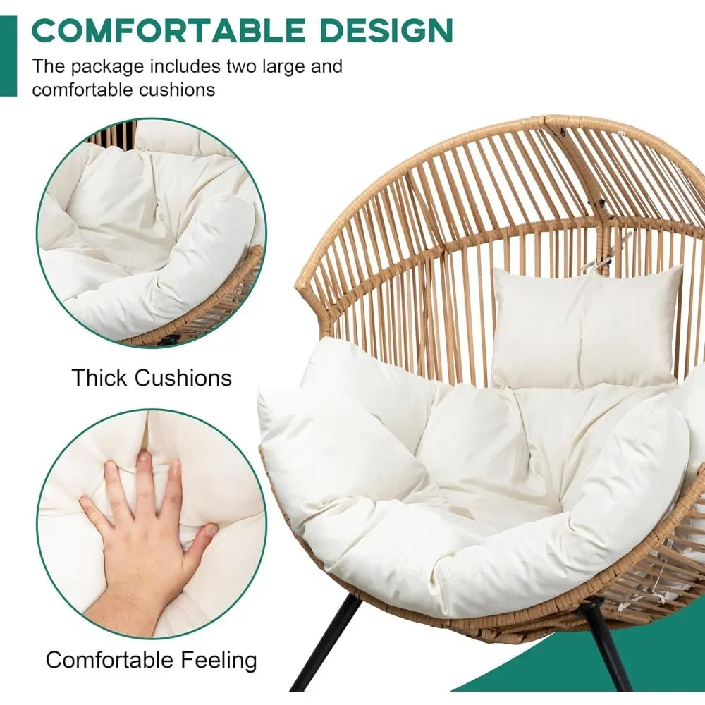 HOME - Patio Lounge Chair with Cushion Egg Basket