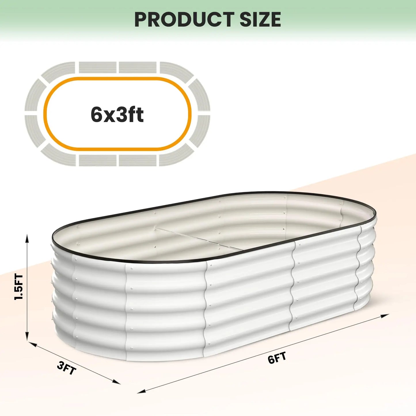 Oval Galvanized Steel Raised Garden Bed