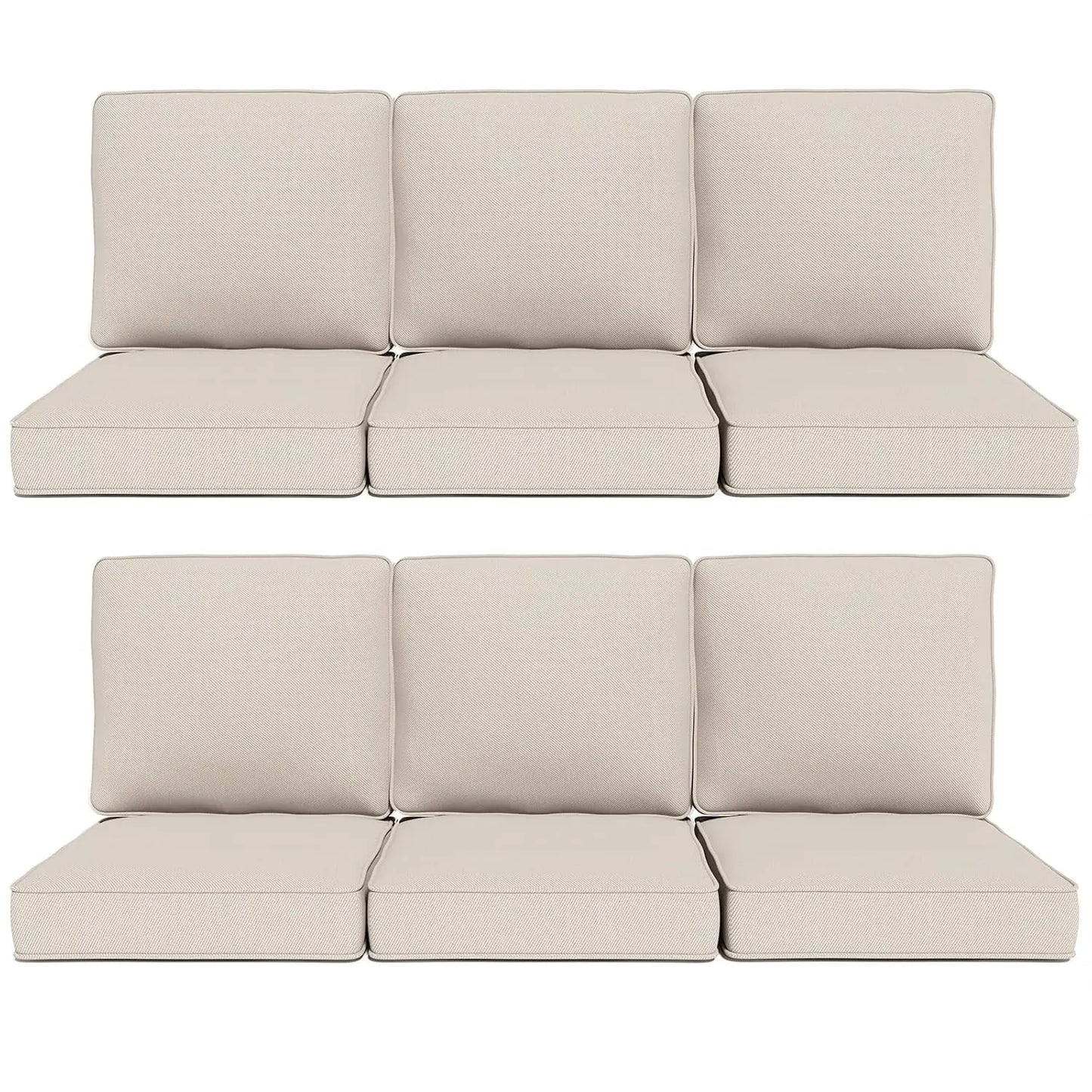 Deep Seat Cushion Set Zippered Removable Cover