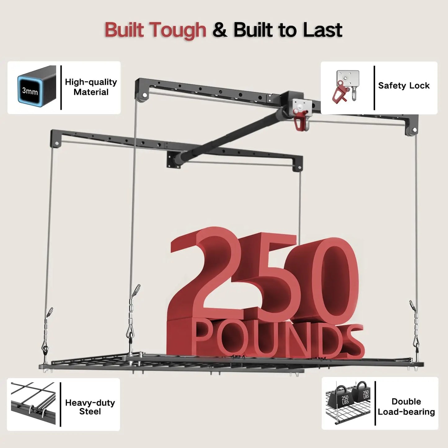 Heavy-duty Overhead Garage Storage Rack