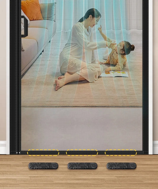 Black Magnetic Door Screen Fiberglass Mesh