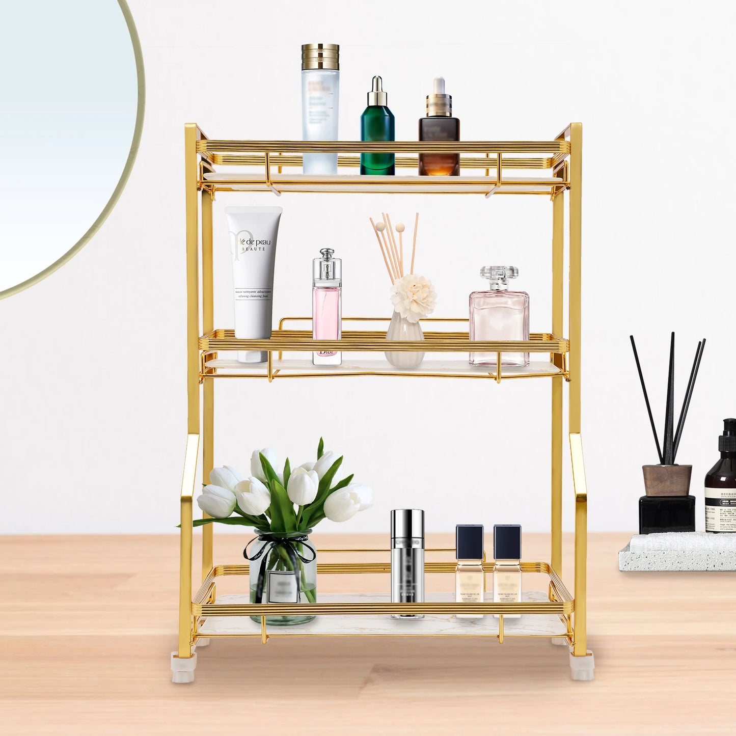 Bathroom Gold Bathroom Vanity Counter Organizer