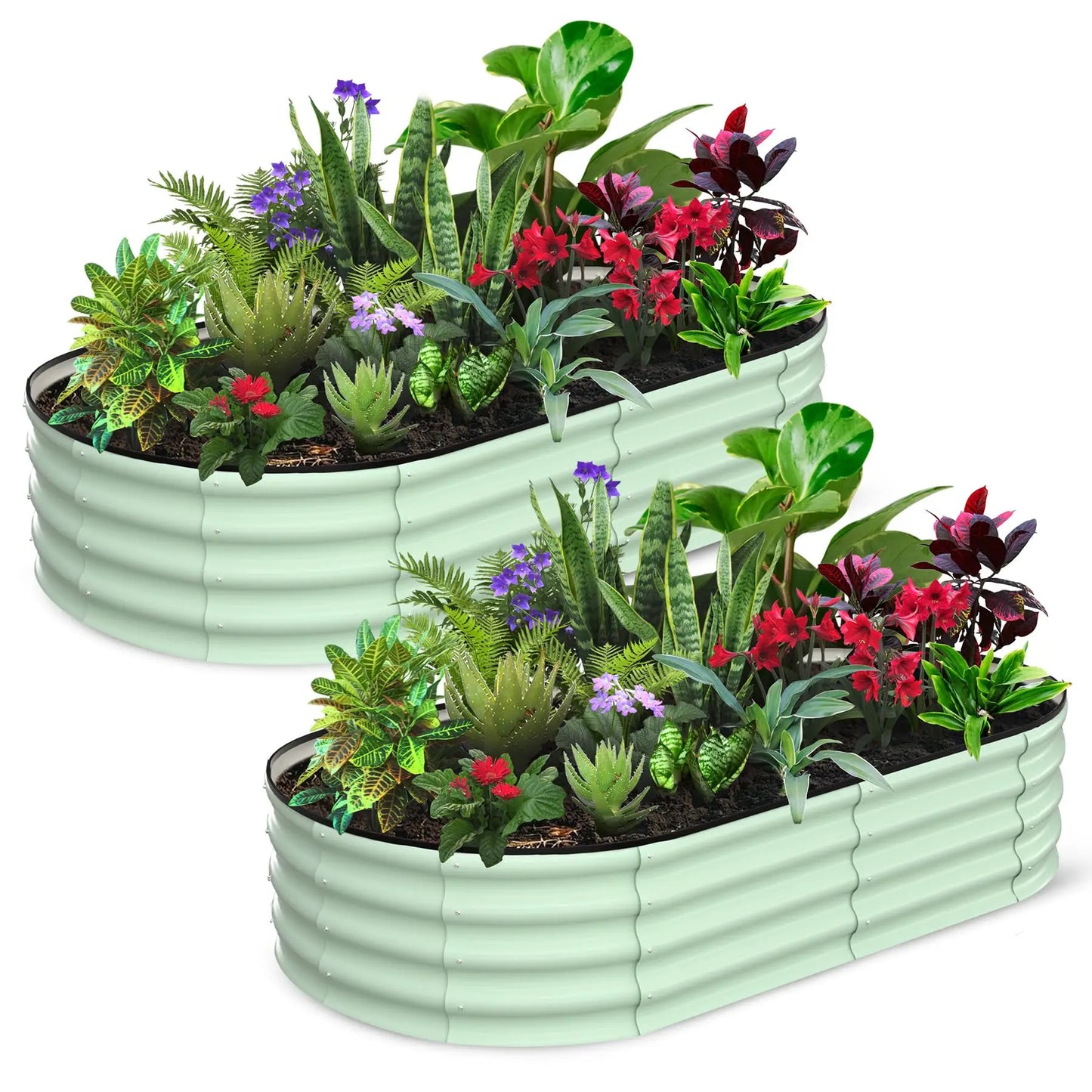 Oval Galvanized Steel Raised Garden Bed