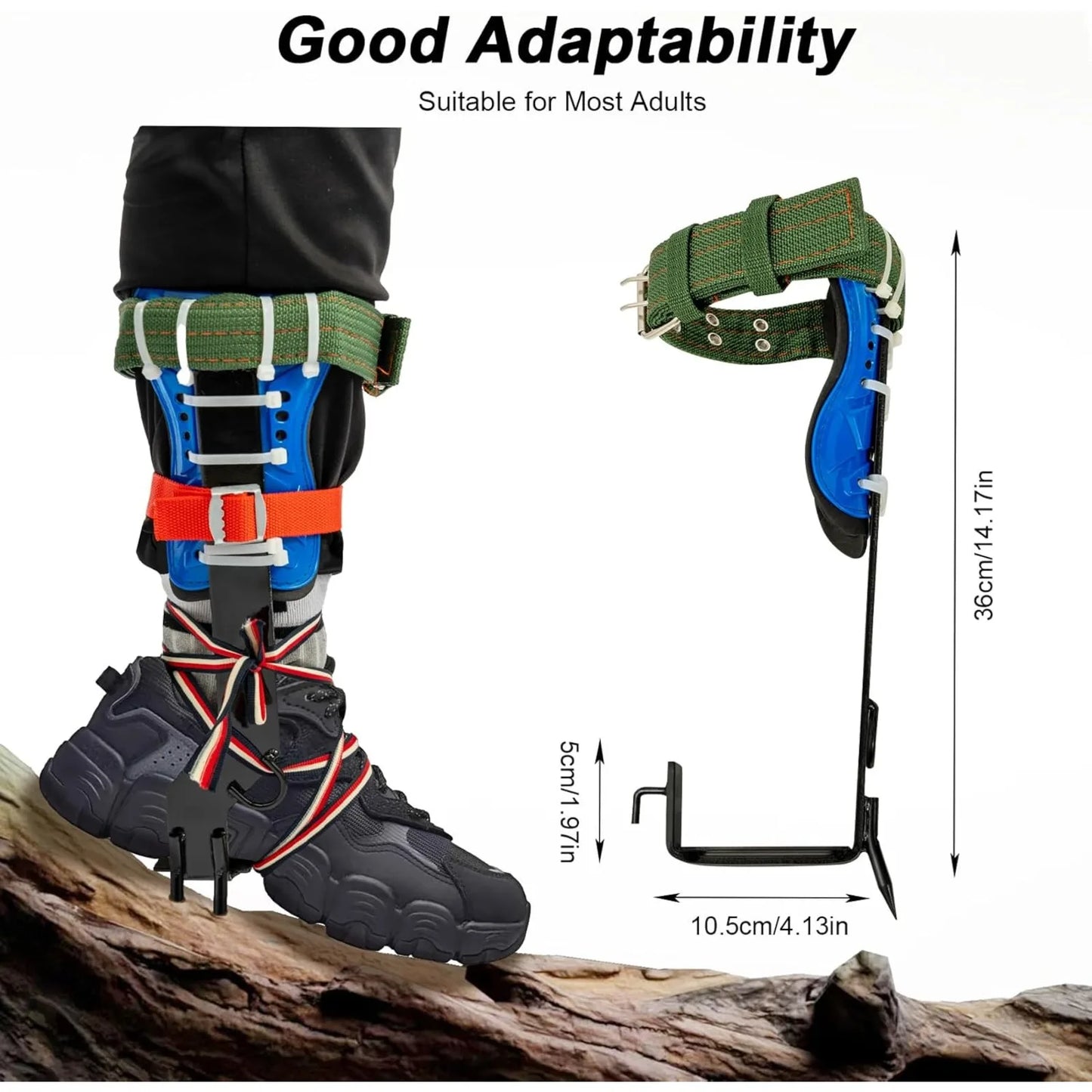 Portable Tree Climbing Adjustable Lanyard Carabiner Safety Belt Straps Spike Set