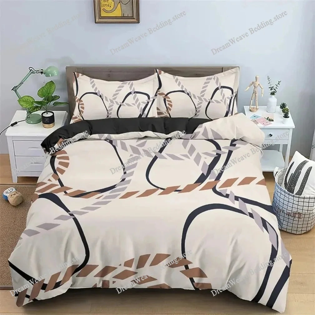 Modern Geometric Trapezoid Printed Bedding Set