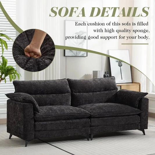 Modern Chenille Soft Upholstered Sofa Couch