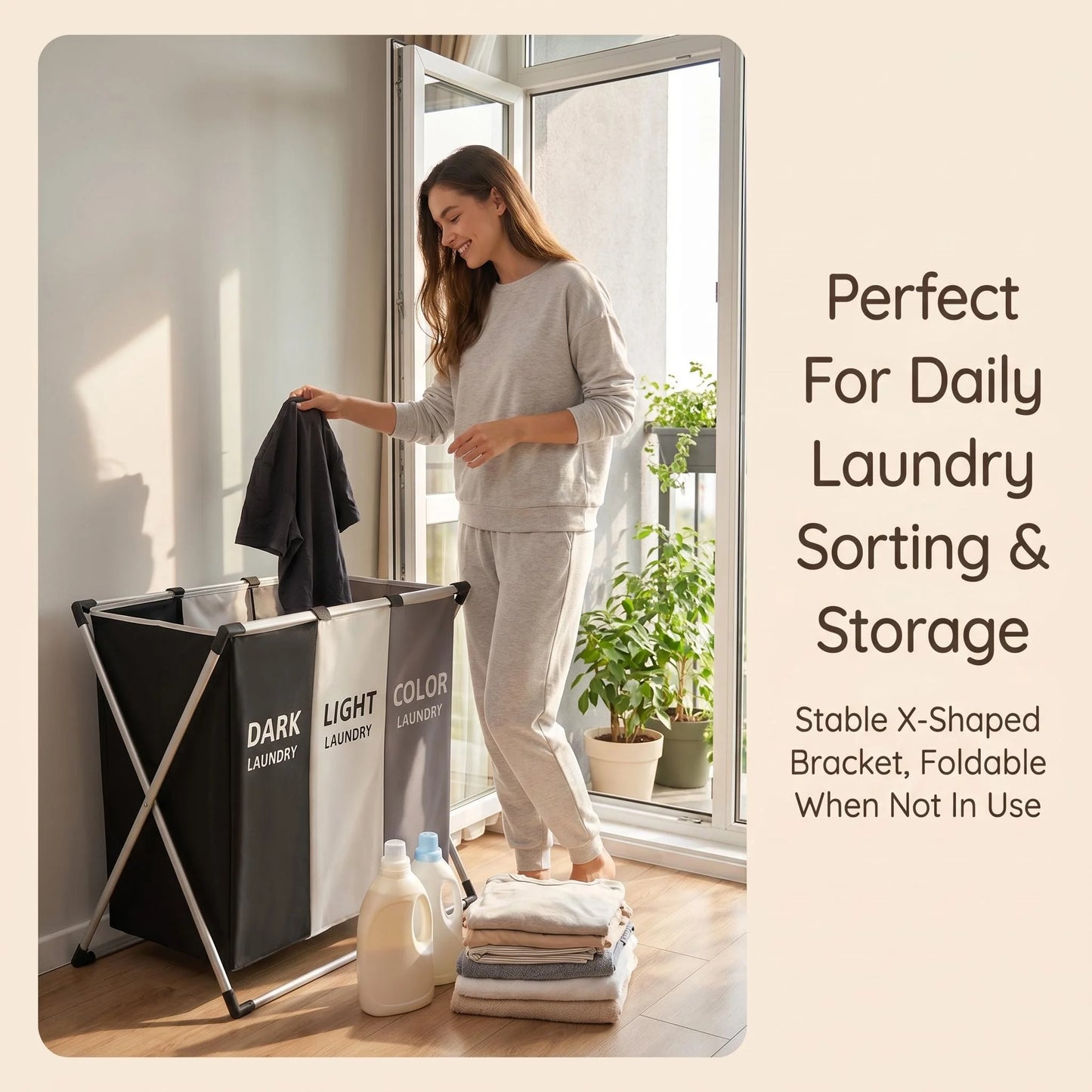 Foldable Laundry Hamper with Space-Saving Dirty Clothes Organizer