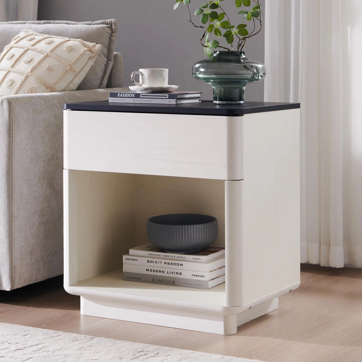Modern Nightstand with Charging Station