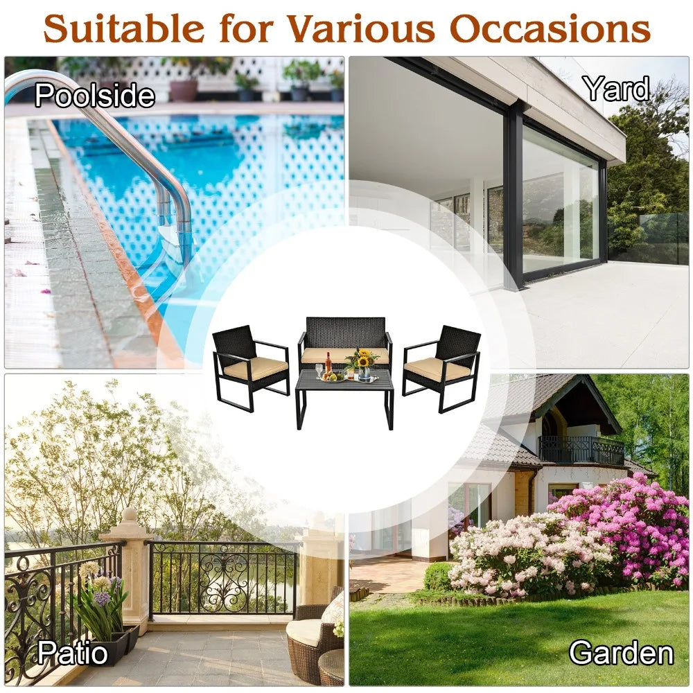 Patio Rattan Furniture Set