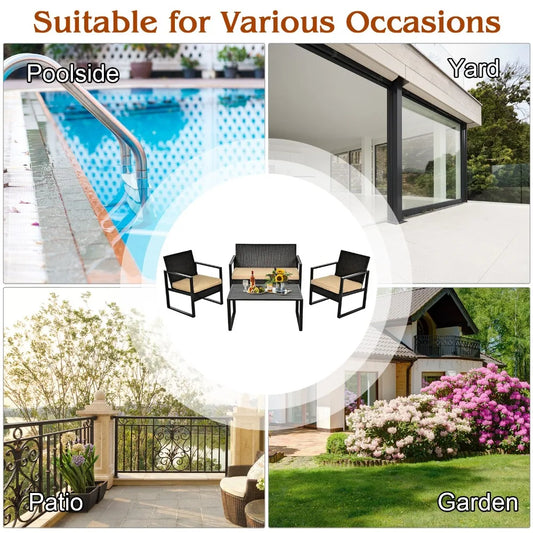 Patio Rattan Furniture Set