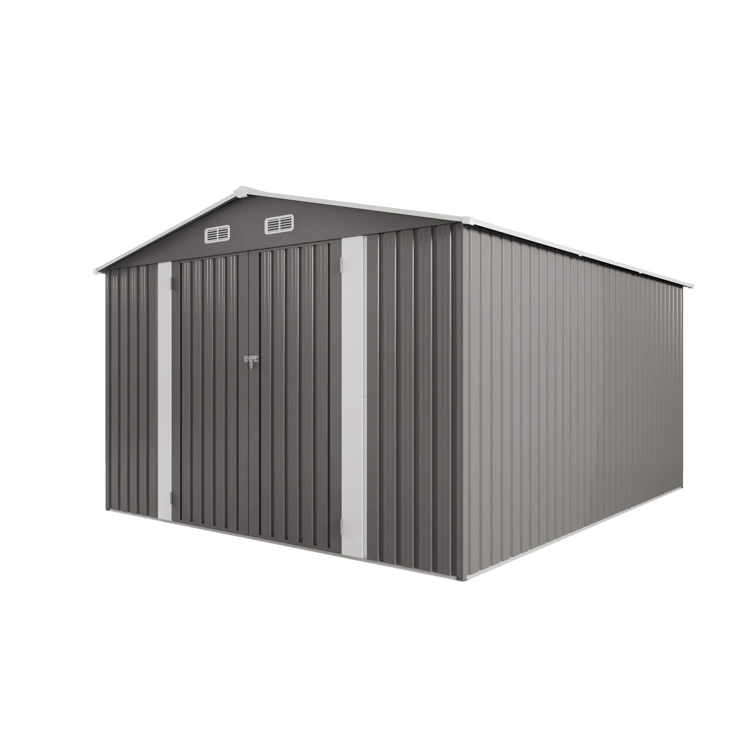 Outdoor Storage Shed - Metal Garden Shed with Double Door