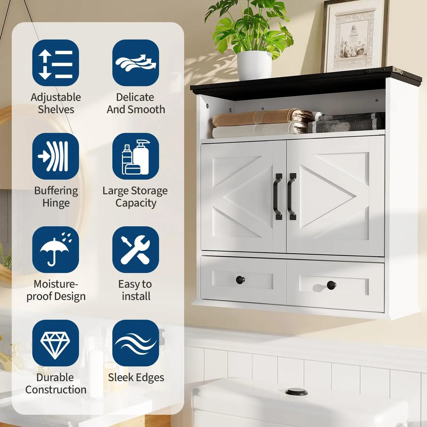 Wall Mounted Farmhouse Medicine Cabinet