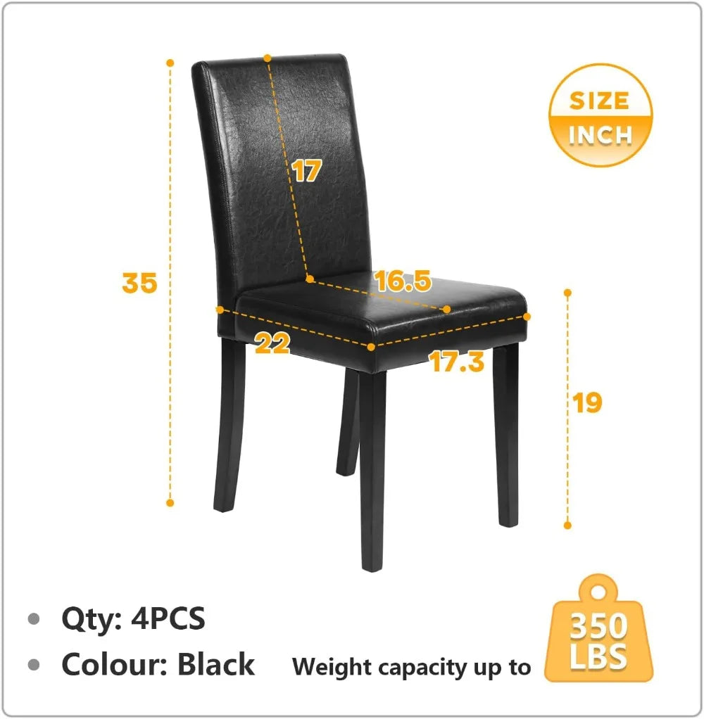 PU Cushion Chairs with Waterproof Surface and Wood Legs
