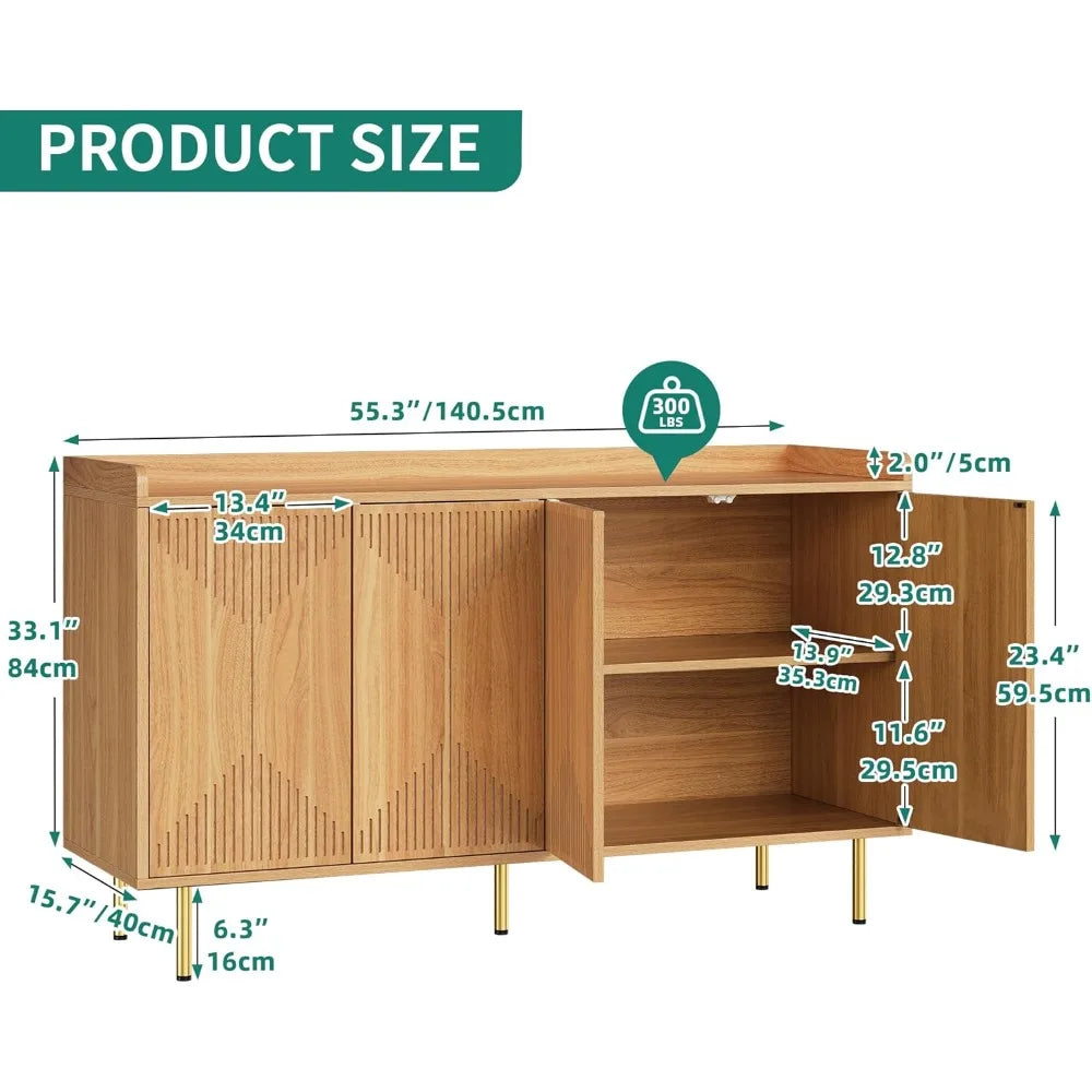 Sideboard Buffet Freestanding Coffee Bar Table