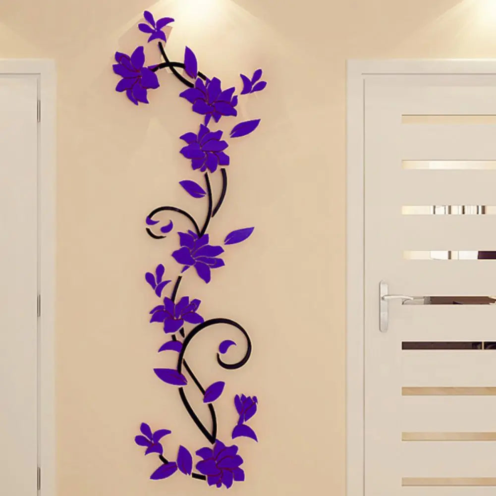 Home Bedroom Decoration Art Vinyl Vase Flower Tree Decal Mural