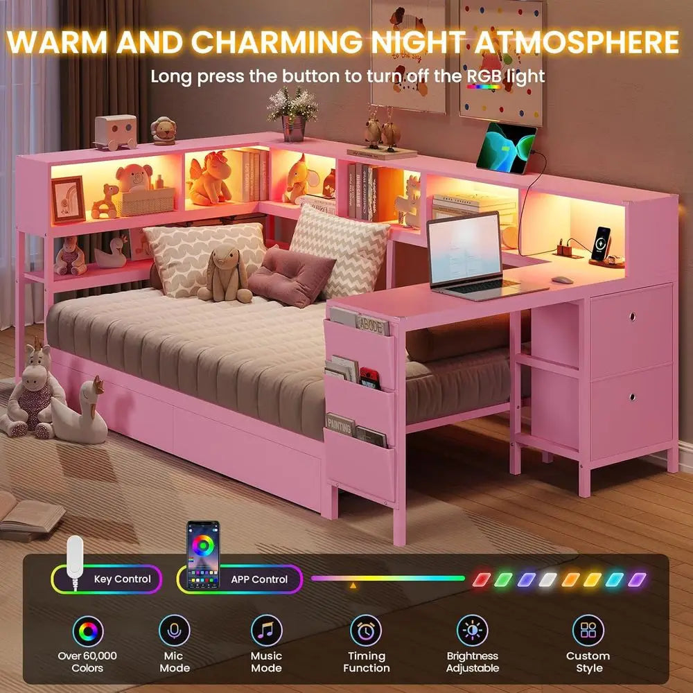 Twin Bed with Desk