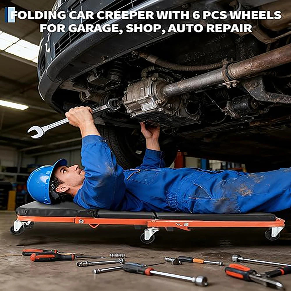 Automotive Mechanic Repair Under Car Rolling Creeper Seat