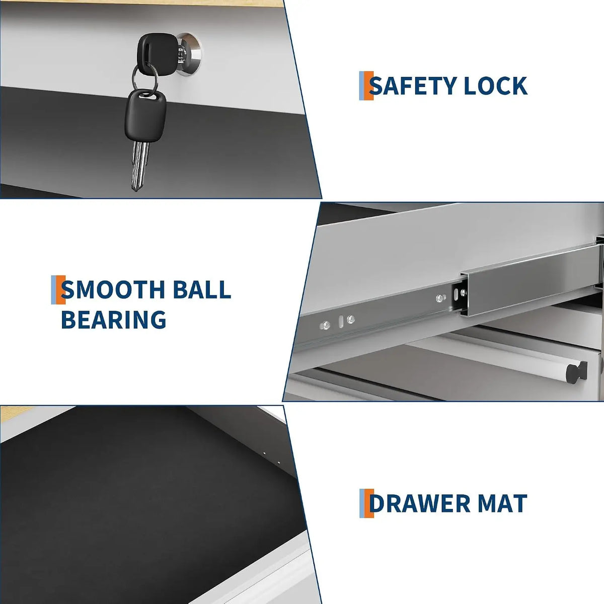 Heavy-Duty Rolling Tool Cabinet with Lockable Wheels