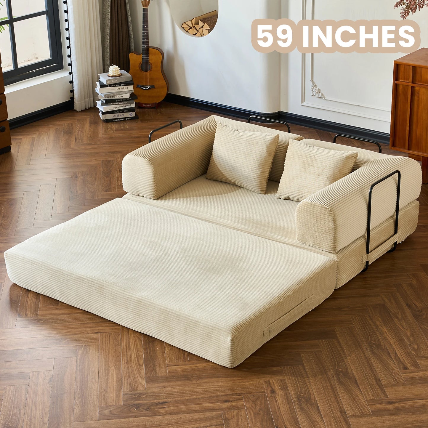 Boneless Couch Foldable Convertible Futon Sleeper Sofa Bed