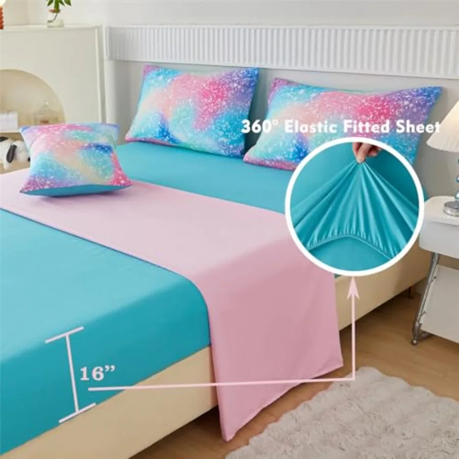 Comforter Set Colorful Rainbow Bed